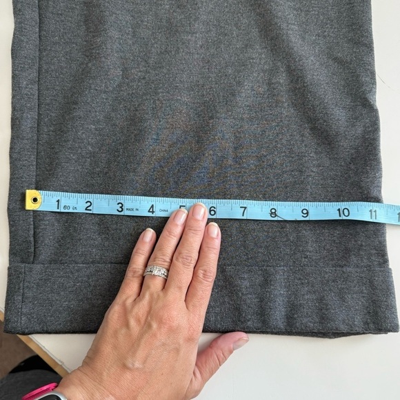 J Jill Ponte Knit Full Leg Dark Grey Wide Straight Buckled Career Crop Pants LG - Picture 9 of 9